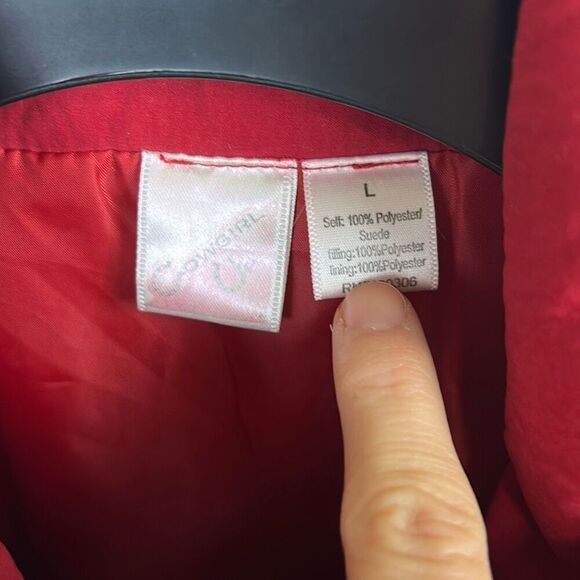 Cowgirl Up Womens Vest Sz Large Red Equestrian Snaps Pockets Polyester Suede - Picture 4 of 9